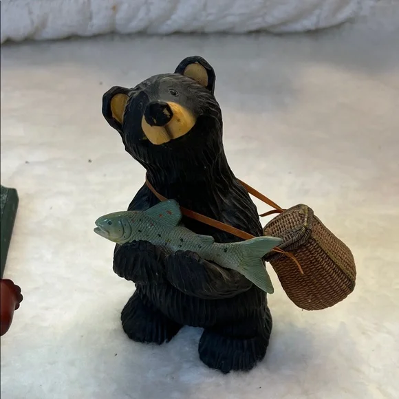 Bear Figurine-Candle Holder Set-Fish Ruler. EUC. - Picture 3 of 4